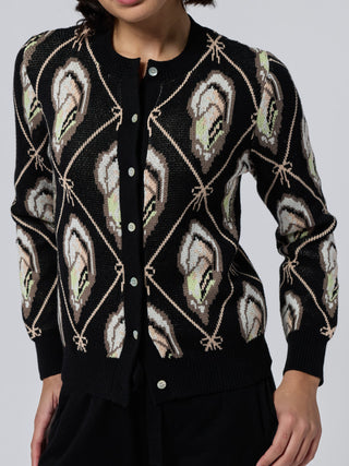 Margot Cardigan RTW Lingua Franca NYC Black Multi XS