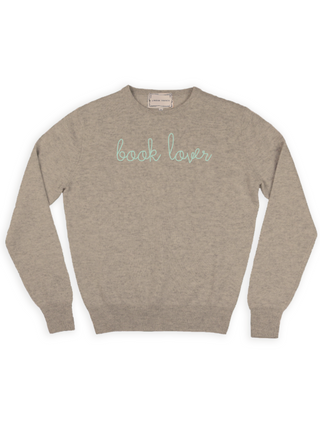 "book lover" Crewneck Sweater Lingua Franca NYC Oatmeal XS 