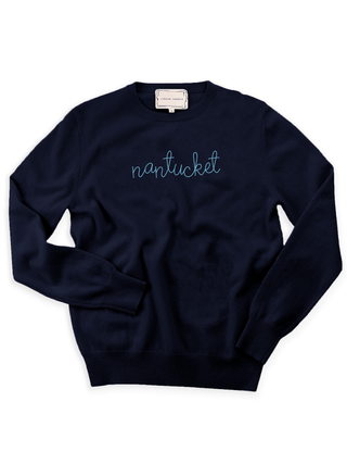 "nantucket" Crewneck Sweater Lingua Franca NYC Navy XS 