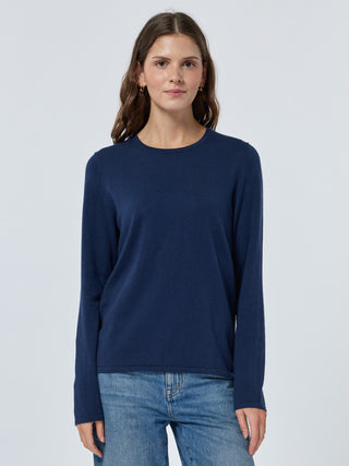 Custom Mara Cotton Crewneck Cotton Silk Core LINGUA FRANCA NYC Navy XS