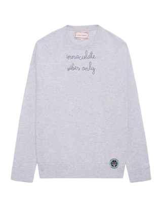 "immaculate vibes only" Jane Oversized Cashmere Crewneck