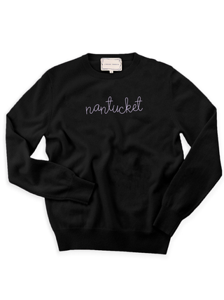 "nantucket" Crewneck Sweater Lingua Franca NYC Black XS 