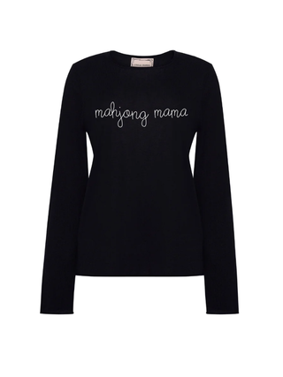 "mahjong mama" Silk Cashmere Crewneck