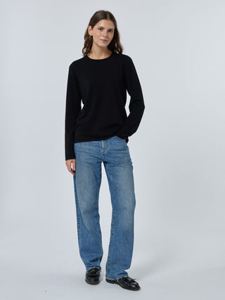 Custom Mara Cotton Crewneck Cotton Silk Core in Black