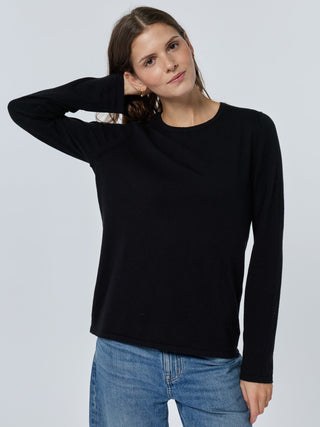 Custom Mara Cotton Crewneck Cotton Silk Core in Black