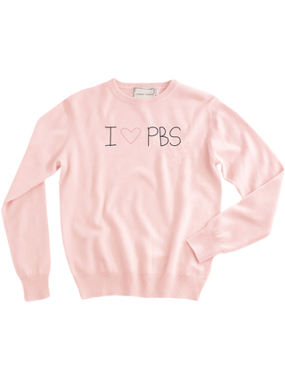"i heart pbs" Women's Crewneck Cashmere Core LINGUA FRANCA NYC