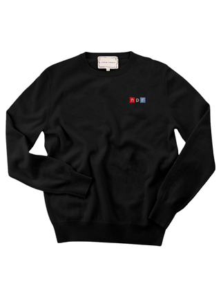 "npr block logo" Women's Crewneck Cashmere Core LINGUA FRANCA NYC Black XS