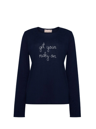 "get your mahj on" Silk Cashmere Crewneck