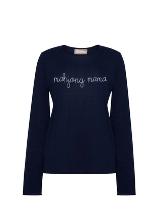 "mahjong mama" Silk Cashmere Crewneck