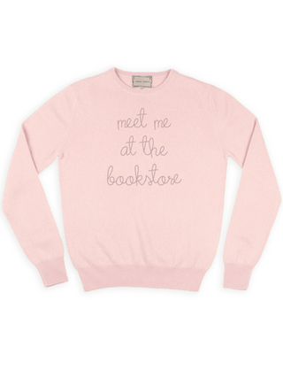 "meet me at the bookstore" Crewneck  Lingua Franca NYC Pale Pink XS 