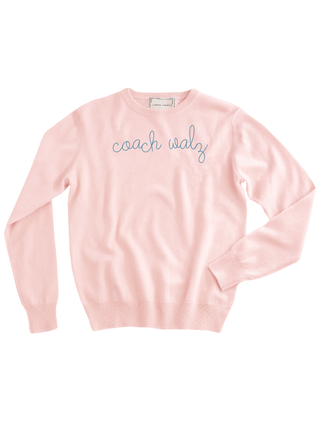 "coach walz" Crewneck Sweater LINGUA FRANCA NYC Pale Pink XS 