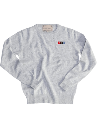 "npr block logo" Women's Crewneck Cashmere Core LINGUA FRANCA NYC Smoke XS