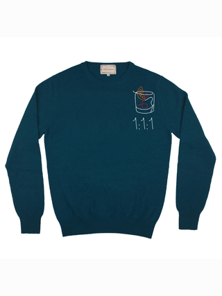 1:1:1 Negroni Crewneck Cashmere Core LINGUA FRANCA NYC Peacock XS
