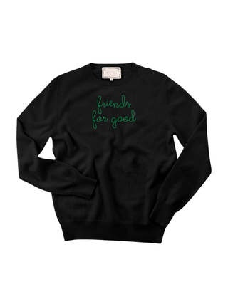 "friends for good" Women's Crewneck Cashmere Core LINGUA FRANCA NYC Black XS
