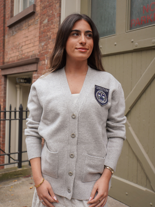 "chilton patch" Oversized Wool Cardigan Cashmere Core LINGUA FRANCA NYC