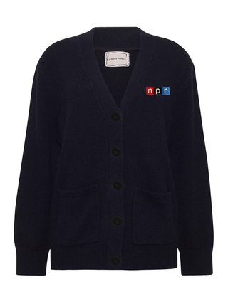 "npr block logo" Cluny Cardigan Cashmere Core LINGUA FRANCA NYC Navy XS