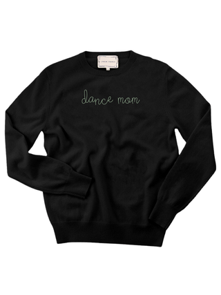 "team mom" Women's Crewneck Cashmere Core LINGUA FRANCA NYC Black XS