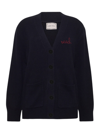 "read." Cluny Cardigan Cashmere Core LINGUA FRANCA NYC Navy XS