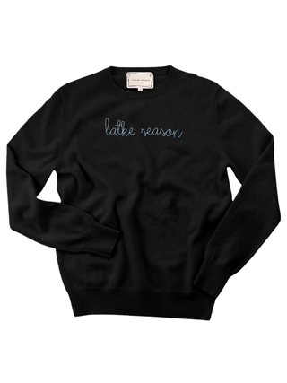 "latke season" Women's Crewneck Cashmere Core LINGUA FRANCA NYC Black XS