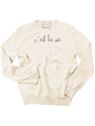 "c'est la vie" Crewneck Sweater Lingua Franca NYC   