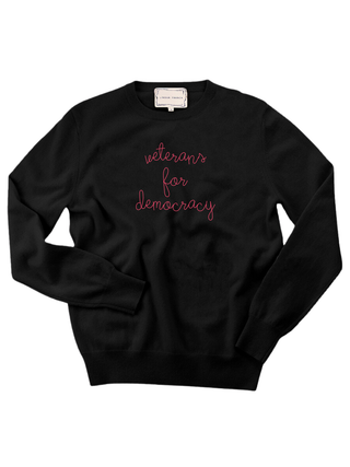 "veterans for democracy" Women's Crewneck Cashmere Core LINGUA FRANCA NYC Black XS