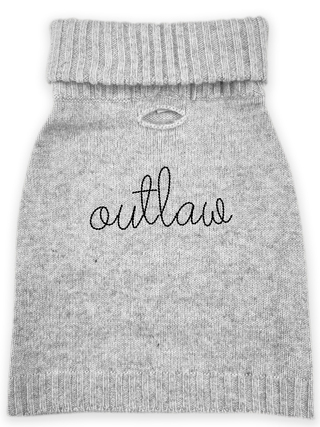 "outlaw" Dog Sweater Wool Lingua Franca NYC Smoke XS