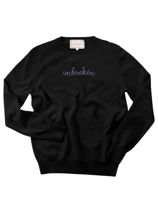 "unbroken" Women's Crewneck Cashmere Core LINGUA FRANCA NYC Black XS