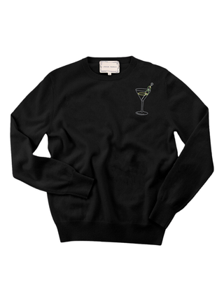 "olive martini" Women's Crewneck Cashmere Core LINGUA FRANCA NYC Black XS