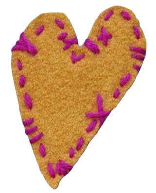 Felt Heart Patch LINGUA FRANCA NYC OS Tangerine