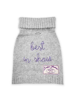 "best in show" Dog Sweater LINGUA FRANCA NYC Smoke XS