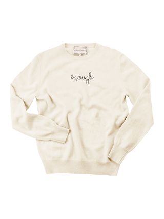 "enough" Crewneck Cashmere Core Donation10p Cream XS