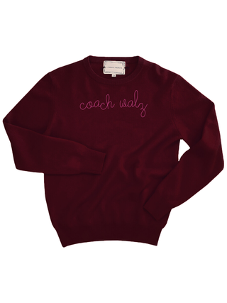 "coach walz" Crewneck Sweater LINGUA FRANCA NYC Maroon XS 