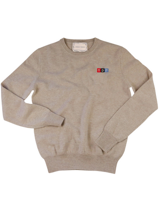 "npr block logo" Women's Crewneck Cashmere Core LINGUA FRANCA NYC Oatmeal XS