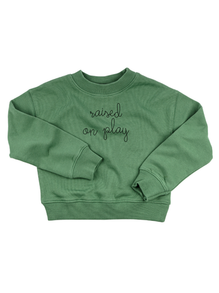 "raised on play" Kids' Sweatshirt