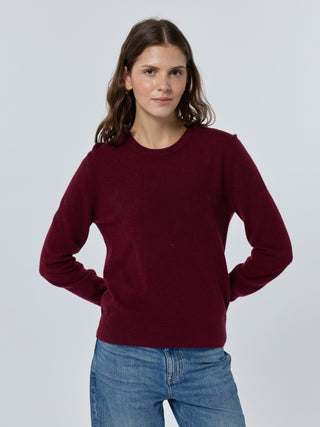 "love you to the moon and back" Crewneck Cashmere Core LINGUA FRANCA NYC Maroon XS