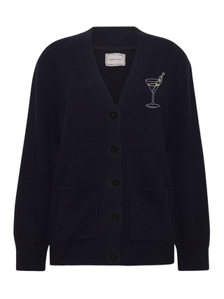 "olive martini" Cluny Cardigan Cashmere Core LINGUA FRANCA NYC Navy XS