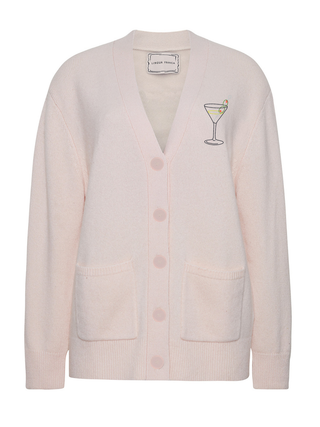 "olive martini" Cluny Cardigan Cashmere Core LINGUA FRANCA NYC Pale Pink XS