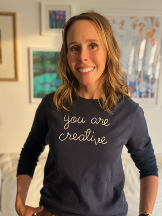 "you are creative" Cotton Silk Crewneck 307 Other LINGUA FRANCA NYC