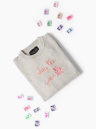 "slay the game" Maxine Sweater Cotton Cashmere LINGUA FRANCA NYC