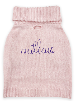 "outlaw" Dog Sweater Wool Lingua Franca NYC Pale Pink XS