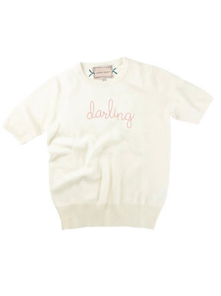 "darling" Short Sleeve  Lingua Franca NYC Cream XS 