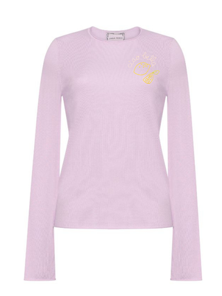 "ciao bella" with lemons Silk Cashmere Crewneck