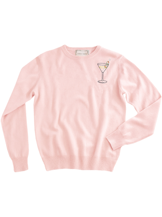 "olive martini" Women's Crewneck Cashmere Core LINGUA FRANCA NYC Pale Pink XS