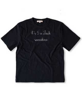 "it's 5 o'clock somewhere" T-Shirt  Lingua Franca Black XS 