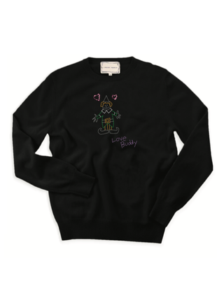 “Love Buddy Drawing” Cashmere Crewneck