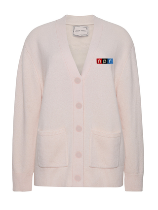 "npr block logo" Cluny Cardigan Cashmere Core LINGUA FRANCA NYC Pale Pink XS