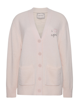 "i heart npr" Cluny Cardigan Cashmere Core LINGUA FRANCA NYC Pale Pink XS