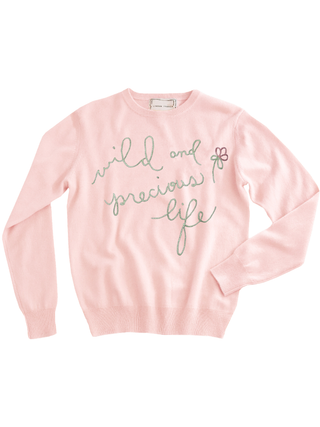 "wild and precious" Women's Cashmere Crewneck Cashmere Core LINGUA FRANCA NYC