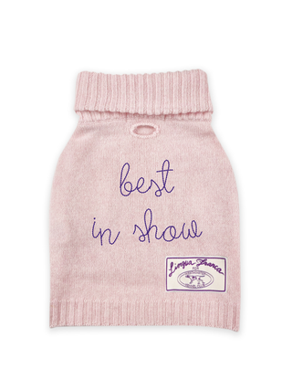 "best in show" Dog Sweater LINGUA FRANCA NYC Pale Pink XS
