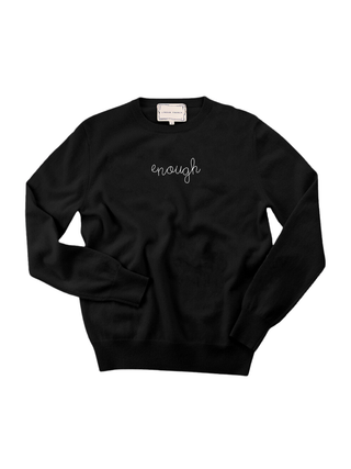 "enough" Crewneck Cashmere Core Donation10p Black XS